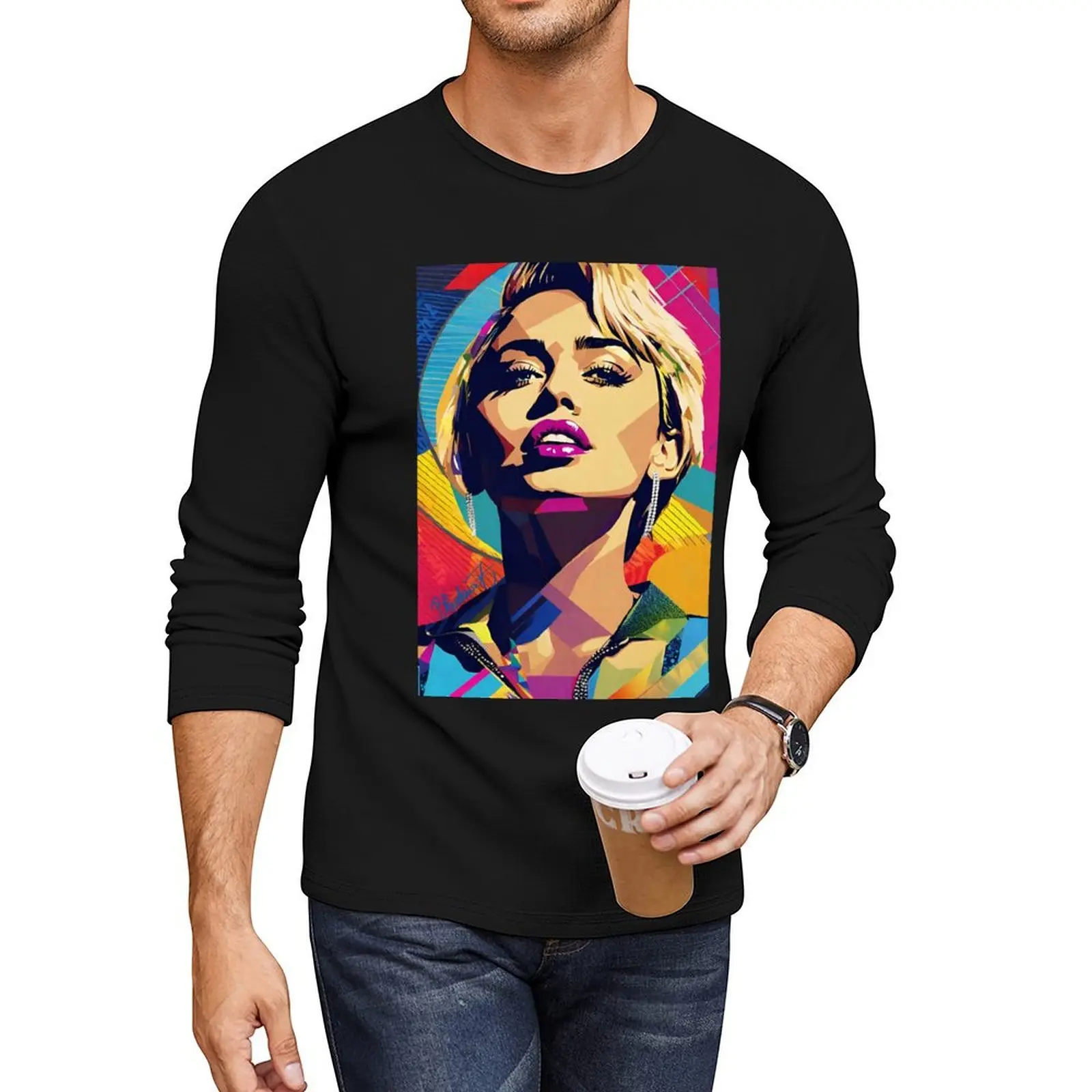 

Miley Cyrus Long T-Shirt customized t shirts man clothes quick drying t-shirt men clothings