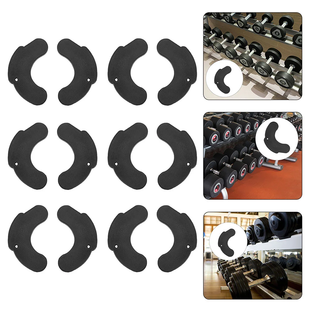 8 Pairs Fitness Equipment Crescent Mat Dumbbell Protective Pad Shock Absorbers Belt Squat Attachment for Rack Dumbbells