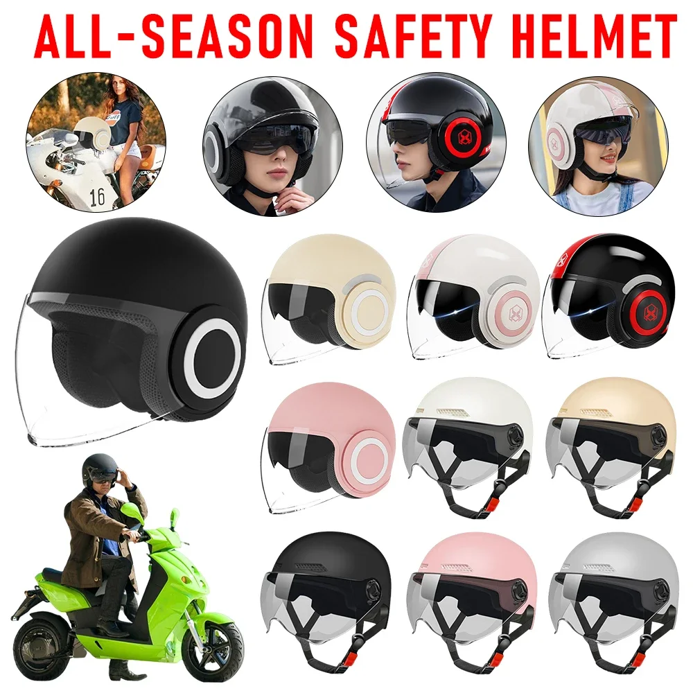 

Motorcycle Helmet Classic Retro Scooter Half Helmet All-season safety Half Helmet PC Ultra-Light Motorcycle Bike ​Safety ​Helmet