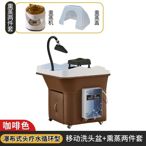 Movable Water Circulation Splicing Hair Care Grafting Head Treatment Instrument Belt Fumigation Spa Machine