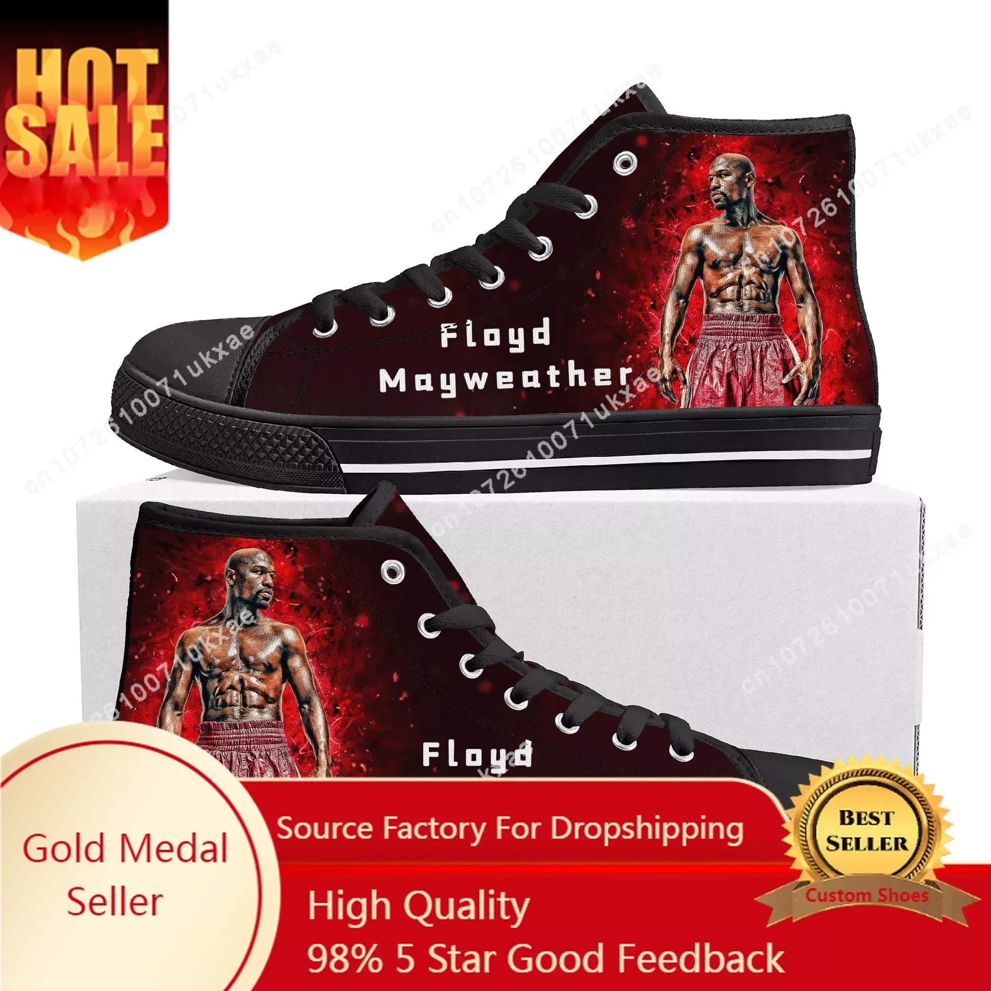 

F-Floyd M-Mayweather U-Undefeated B-Boxing High Top Sneakers Mens Womens Teenager Canvas Sneaker Casual Custom Made Shoes