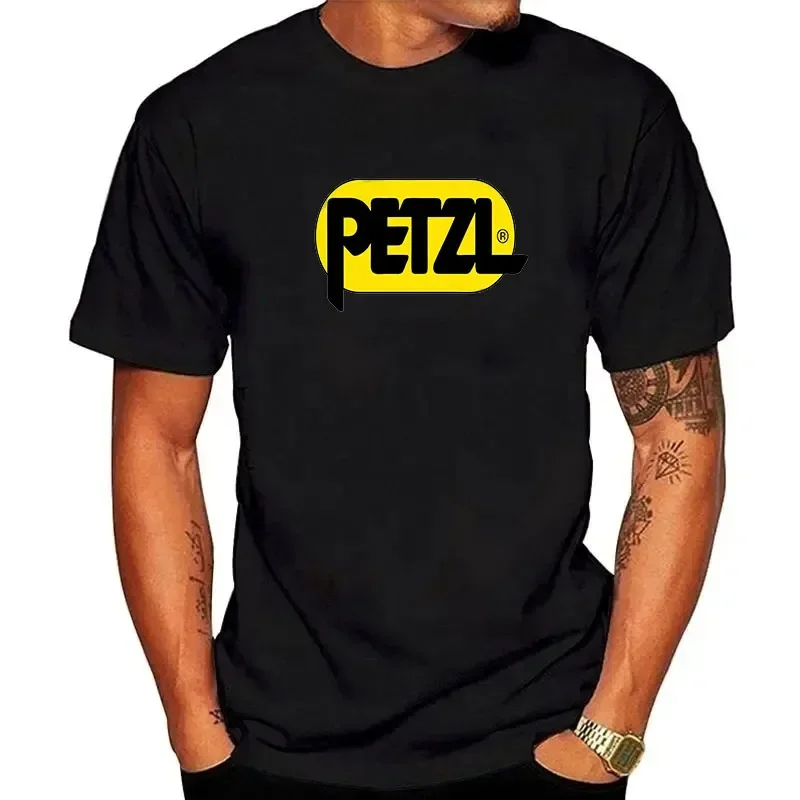 Summer Men's T-Shirt Casual PETZL Life Wall Climbing Hiking and Trail Running Camping Drifit T-shirt Comfortable Streetwear Top