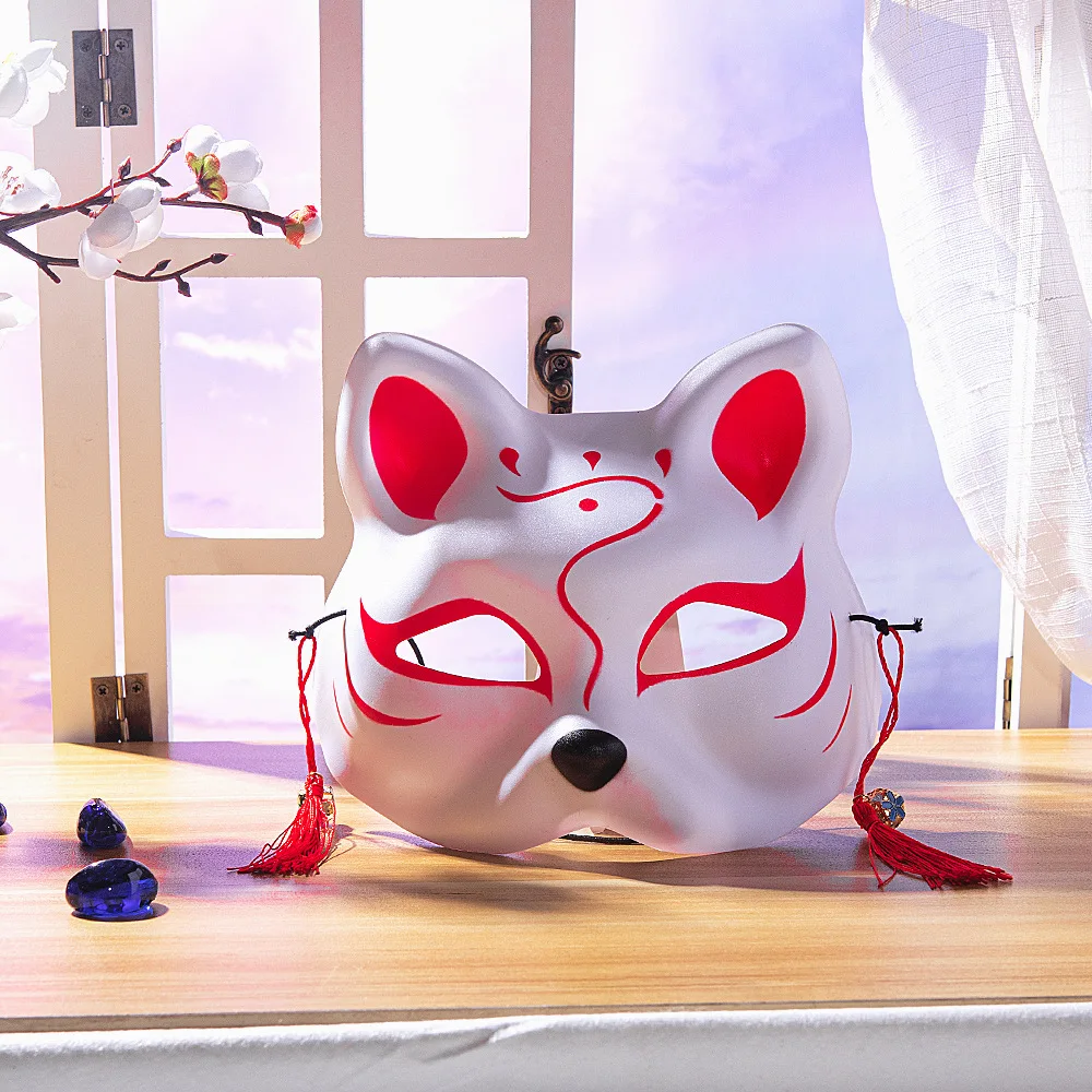 

Cos Japanese Wind Half Face Cat Mask Anime Fox Fox Demon Festival Makeup Show Dance Mask Modeling