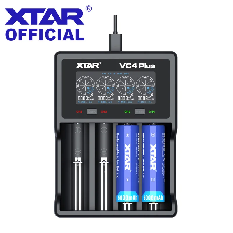 Ładowarka XTAR Qucik QC3.0 AA akumulator AA 26650 21700 20700 18700 18500 18650 bateria VC4 PLUS elektronika użytkowa