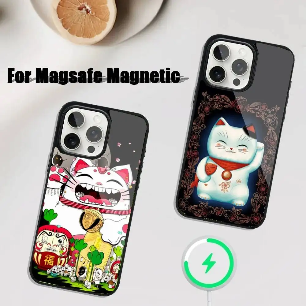 

Maneki Neko Lucky Money Cat Phone Case For iPhone 16,15,14,13,12,11,Plus,Pro,Max Mini Magsafe Magnetic Wireless Charging