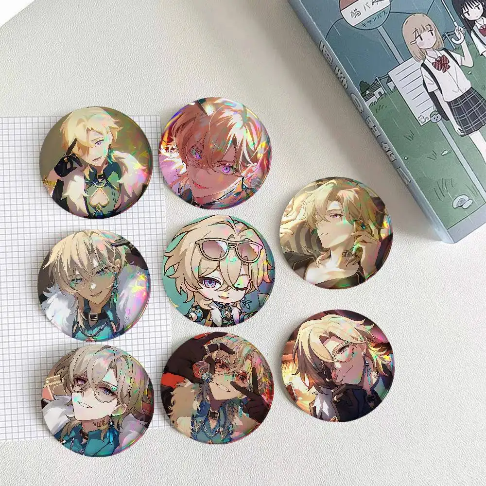 Game A-Aventurine Cartoon For Badge Personalized Custom Laser Reflective Badge Hologram Metal Enamel Pin Brooch Souvenir Gift