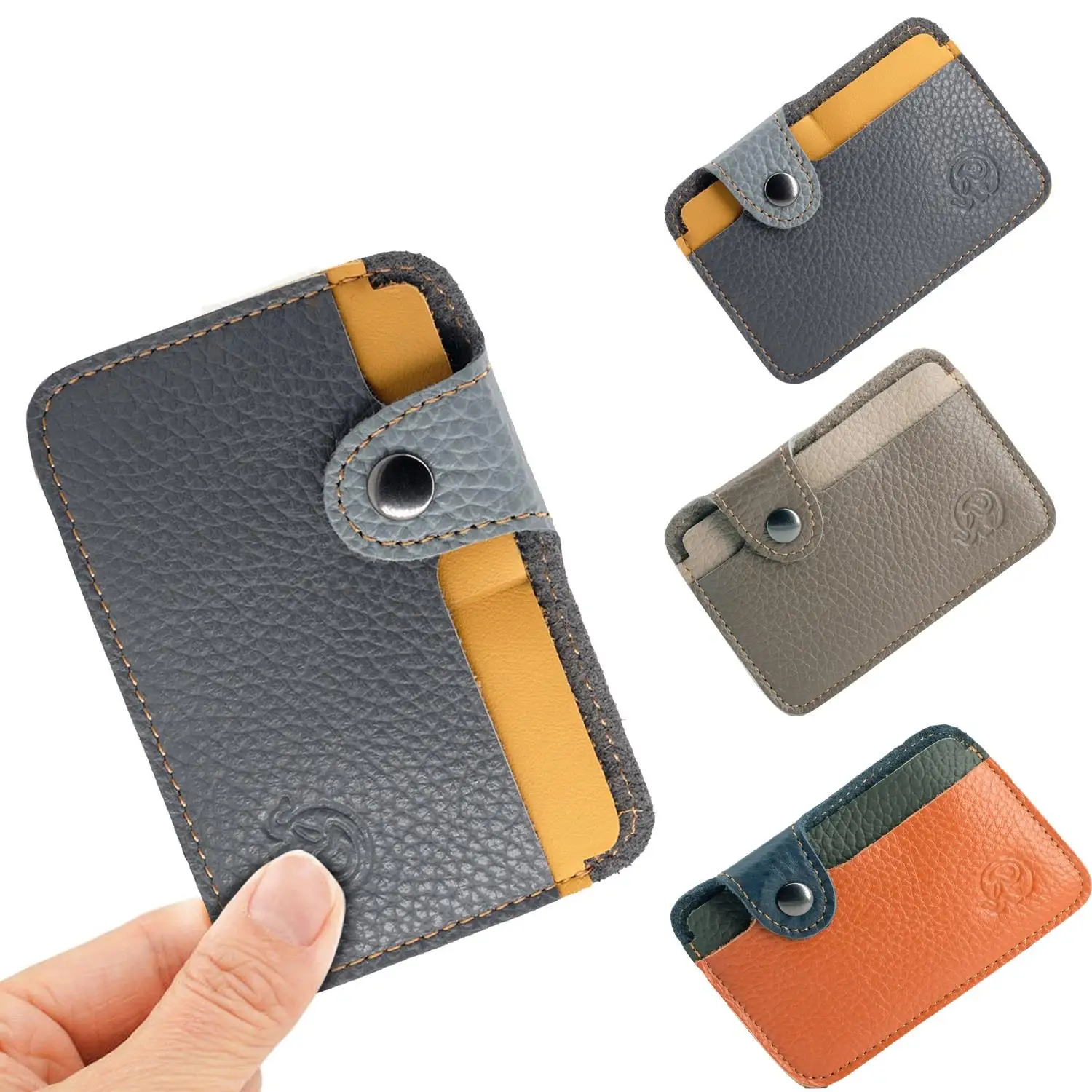 

New Cowhide Leather Credit Card Case Head Layer Bus Card Mini ID Card Holder Small Purse For Man Slim Men's Wallet Cardholder