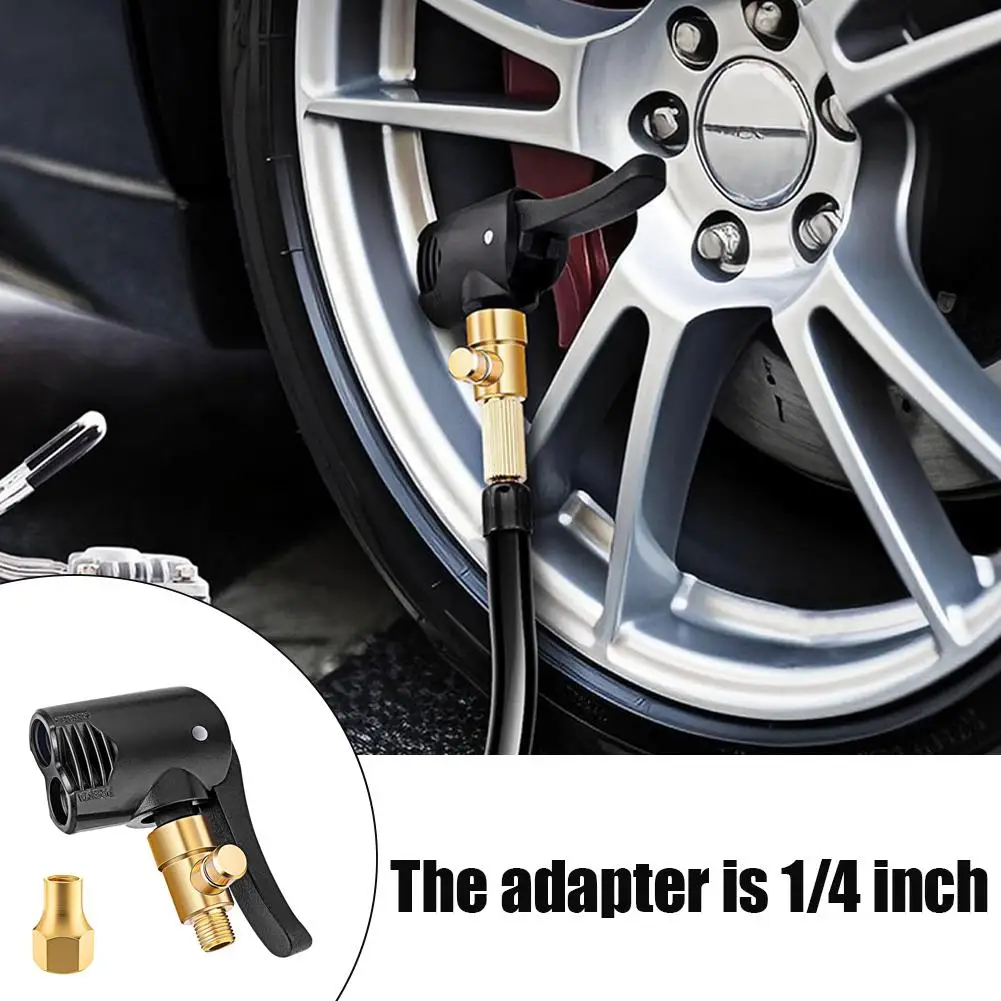 Portable 2-in-1 Deflated Schrader/Presta Valve Adapter Tire Air Pump Nozzle Hose Inflator Chuck Inflatable Pump Connector