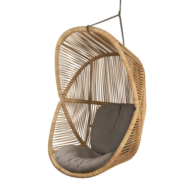 Customized European rattan hanging basket outdoor swing courtyard garden villa hotel furniture bird's nest single hanging