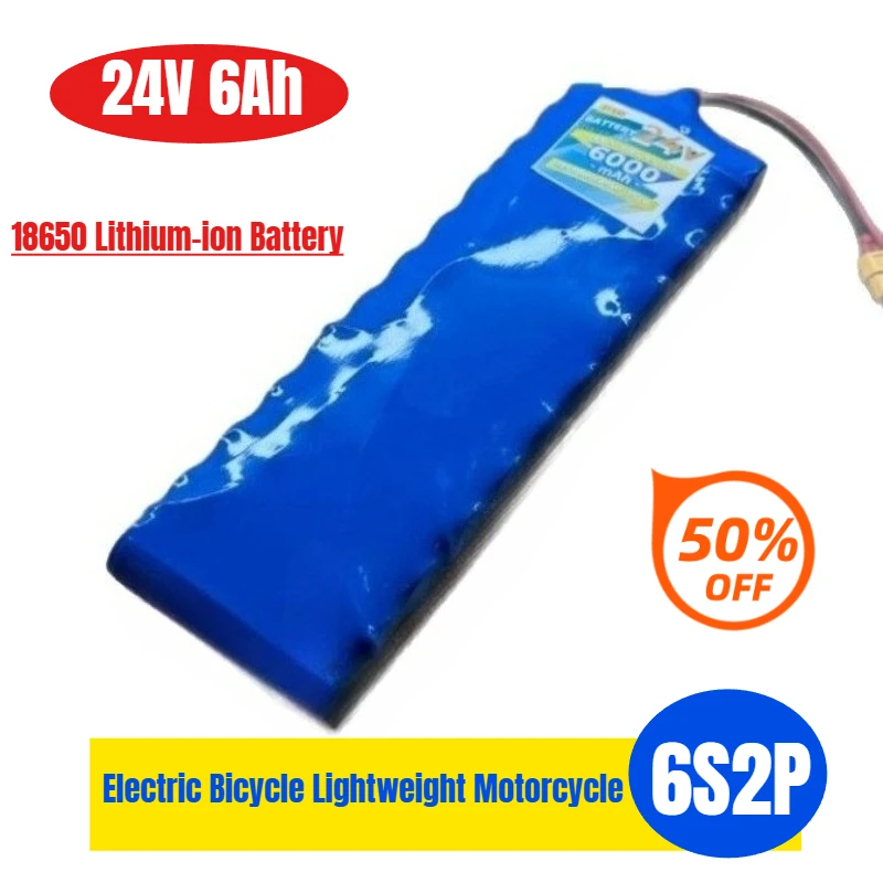 

6S2P 24V 6Ah 18650 Lithium-ion Battery Electric Bicycle Lightweight Motorcycle