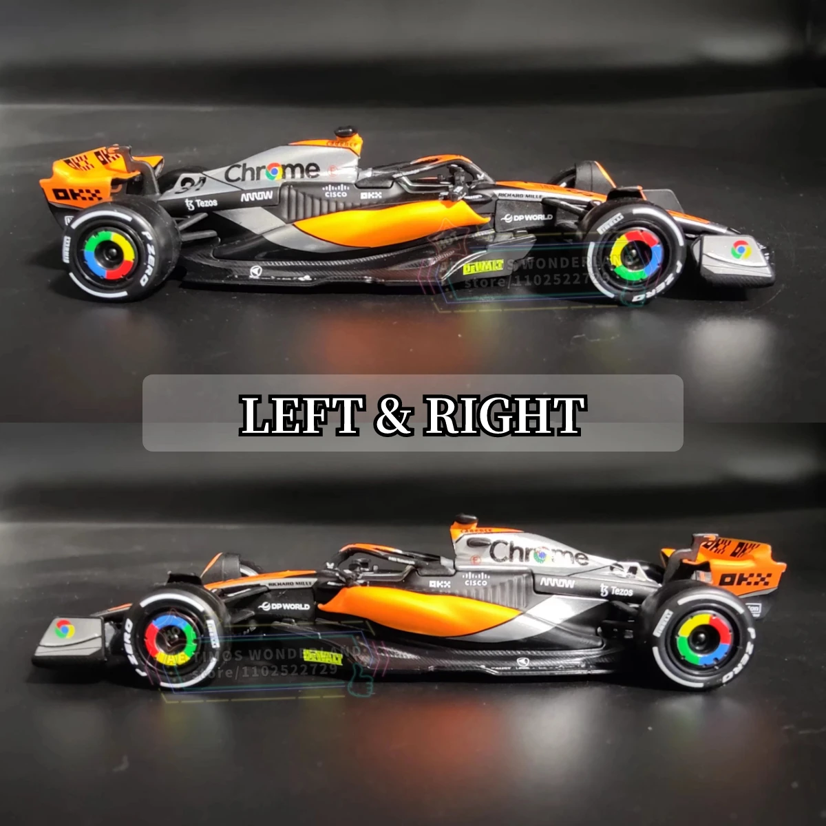 Bburago 1:43 F1 2023 Mclaren MCL60 Car Model Piastri Norris Signature Showcase Formula 1 Toy Miniature Replica Xmas Gift