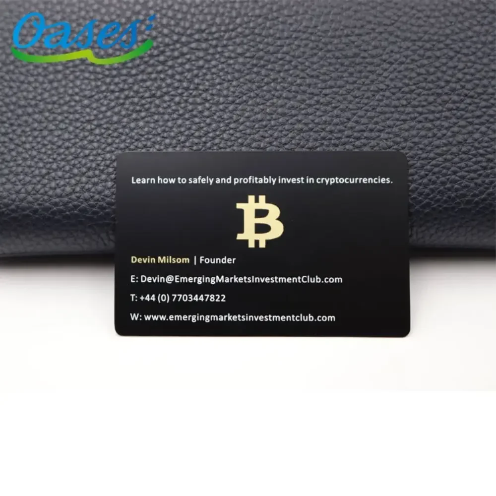 بيع المصنع مباشرة بطاقات عمل معدنية NFC قابلة للتخصيص باللون الأسود غير اللامع وقابلة للكتابة مع RFID