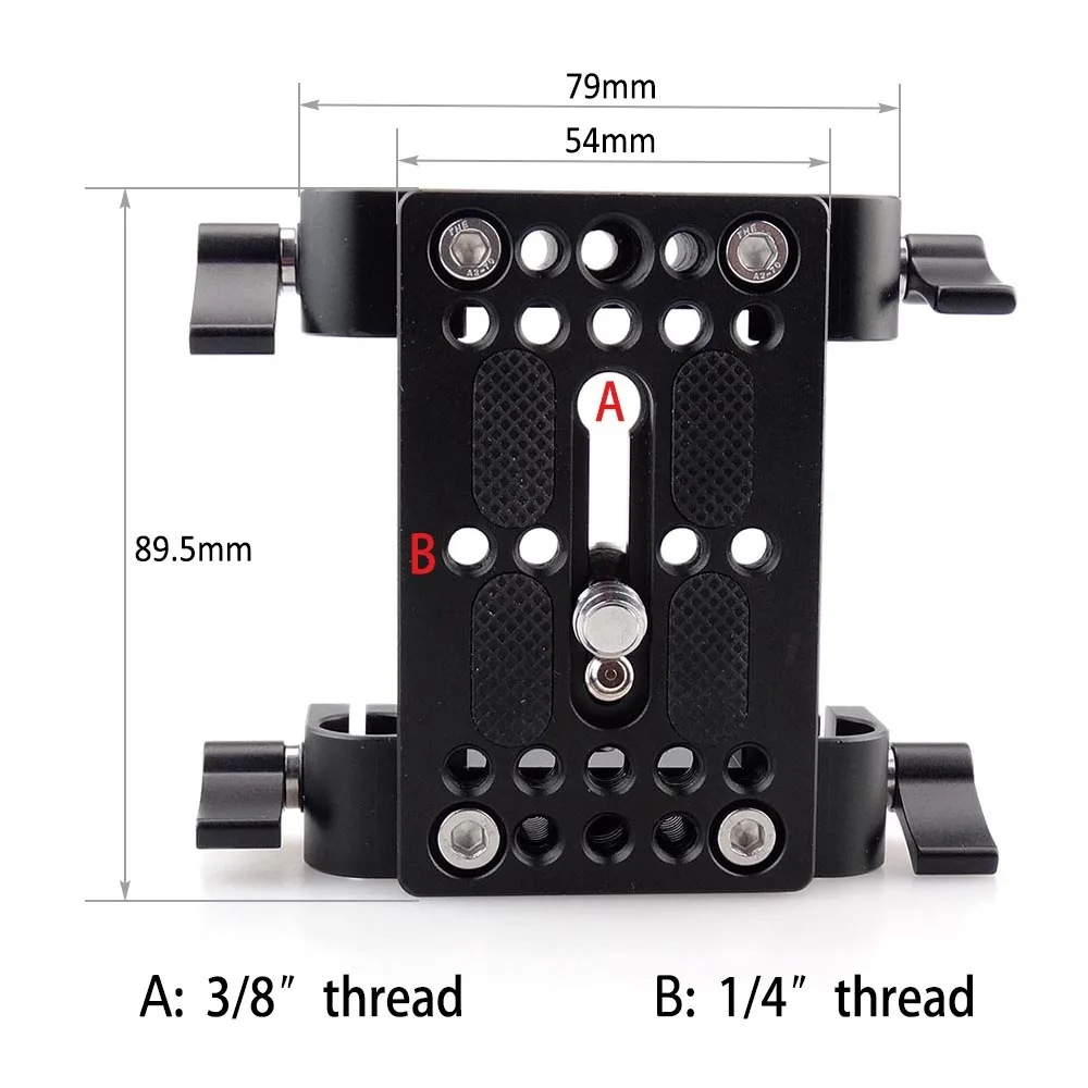 MAGICRIG Camera Quick Release Mounting Plate Tripod Mounting Plate with 15mm Rod Clamp Railblock for Rod Support DSLR Camera Rig