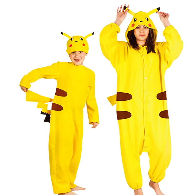 Pokemon Halloween Cosplay Costume Anime Pikachu Parent-Child Clothing Party Stage Role Play Performance Costume Child Gift