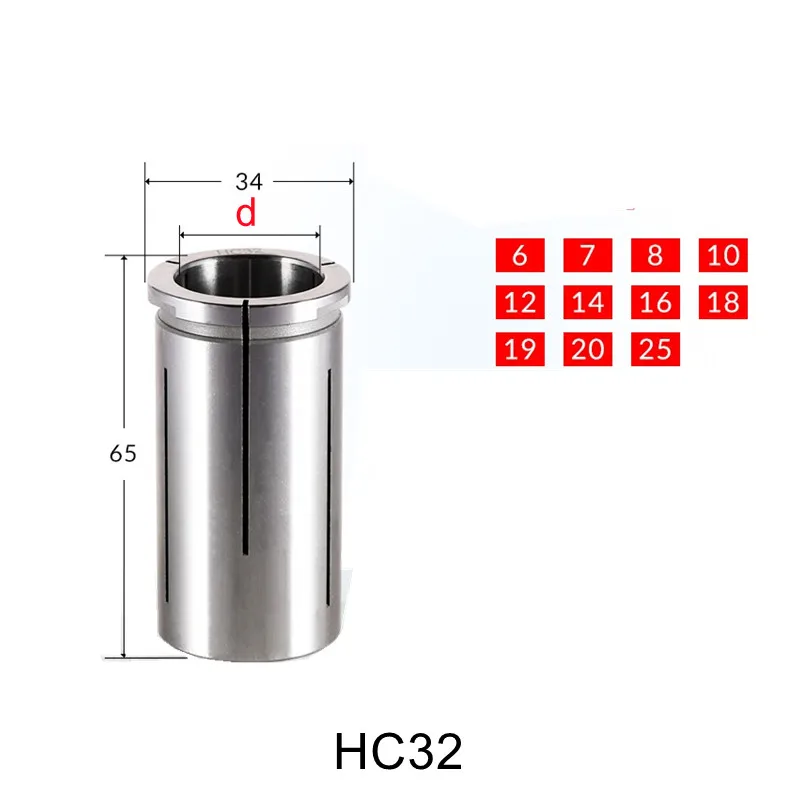 HC32-6/7/8/10/12/14/16/18/19/20/25mm series Collect hold chuck with standard collet for cnc milling lathe tool Engraving machin