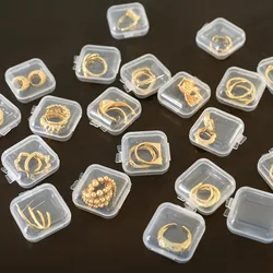20pcs/set Mini Clear Plastic Storage Box Jewelry Storage Case Transparent Storage Organizer Multifunctional Portable Storage