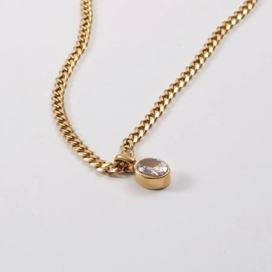SOMMAR Newest Gold color female pendants Oval zircon pendant collar Engagement Jewelry Accessories image 5