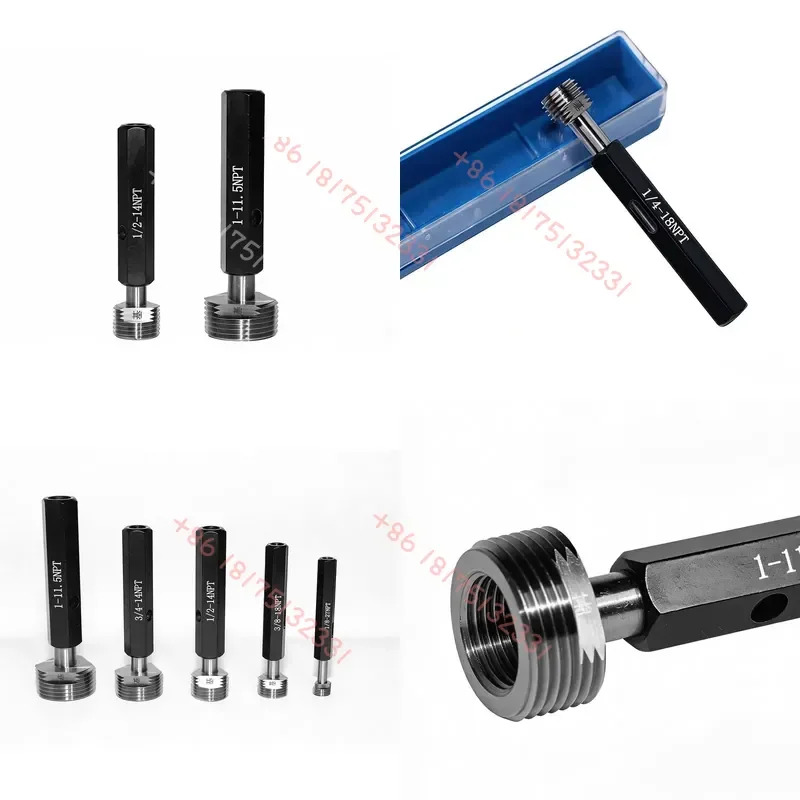 

GCr15 NPT Thread Plug Gauge HRC58-62 High Hardness Wear Resistant Taper Pipe Thread Measuring Tool