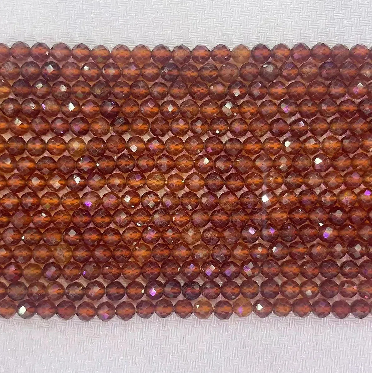 Noble Natural Brown Garnet Stone Bead 2/3/4MM Spessartine Crystal Round Faceted Loose Charm Bead DIY Bracelet Necklace Jewelry