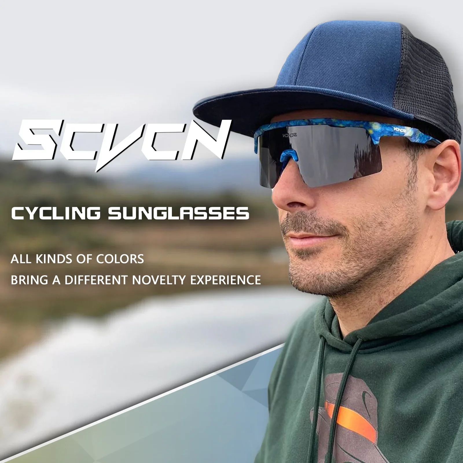 Scvcn Cycling Sunglasses Man Outdoor Running Windproof Goggles Woman Bicycle UV400 Road Bicycle Eyewear Mountain Bike Glasses