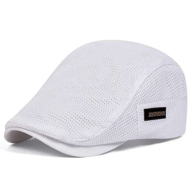 Men NEW York Label Mesh Breathability Newsboy Caps British Painters Hats Spring and Summer Flat Cap Hip Hop Berets