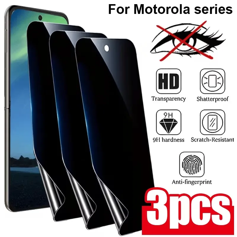 3 Stück Sichtschutz-Hydrogelfolie für Motorola Moto Edge 70 Fusion+ 60 50 Neo, schützender Displayschutz ohne Fingerabdruck-Entsperrung