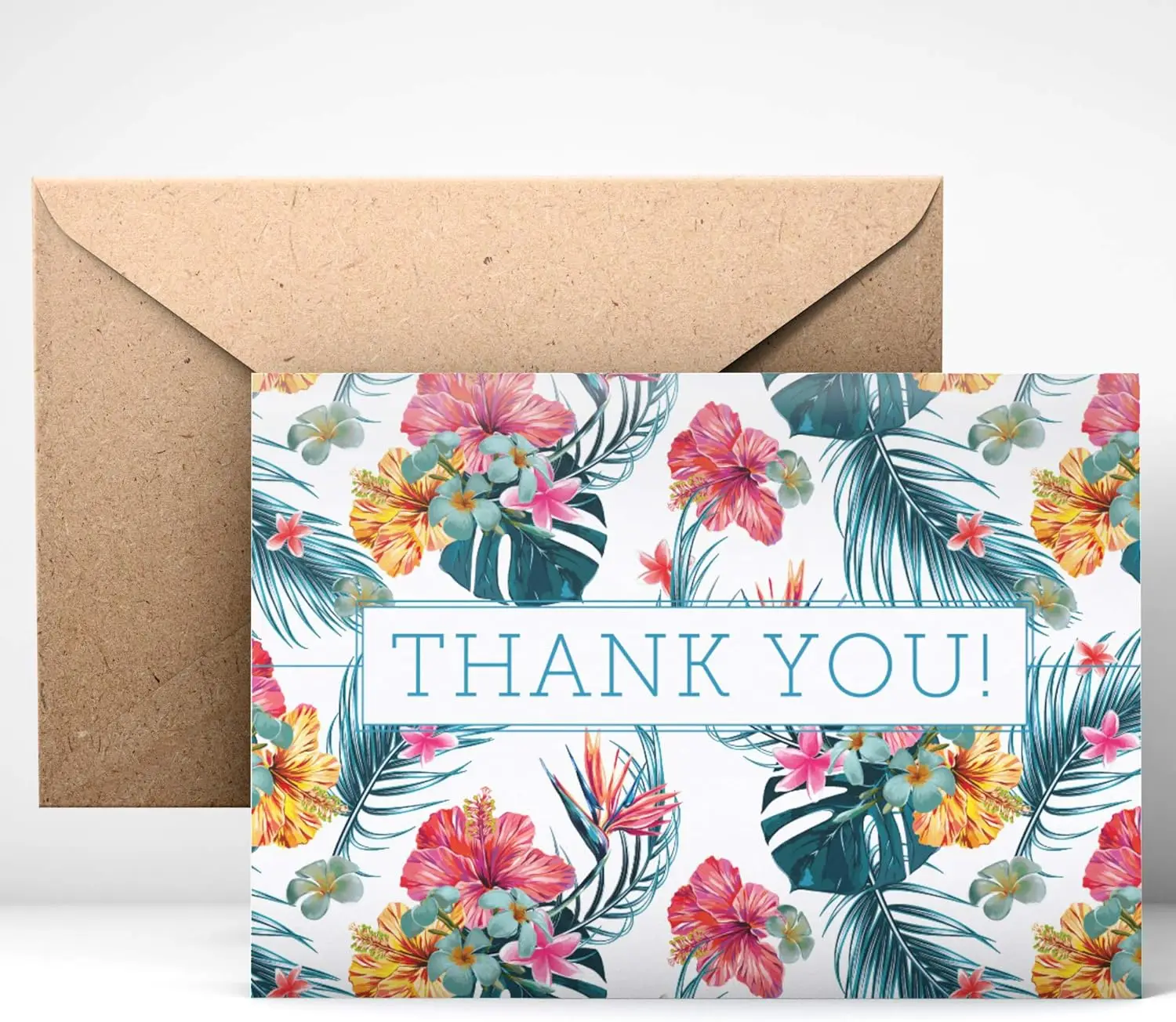 

Thank You Cards (24pcs), Includes Blank Cards & Envelopes with Stickers, 4 x 6", Floral Design
