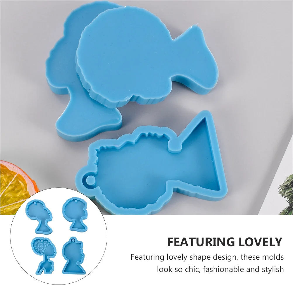 

4 шт., форма для брелока, силиконовая смола, сделай сам, литье ювелирных изделий, кулон, стильная креативная форма из смолы, форма для ювелирных изделий «сделай сам»