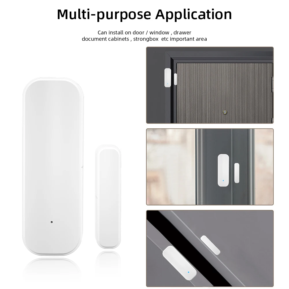Tuya Wifi Door Sensor Window Entry Sensor Security Burglar Door Sensor Alarm Smart Life Magnetic Door Sensor Alexa Google Home
