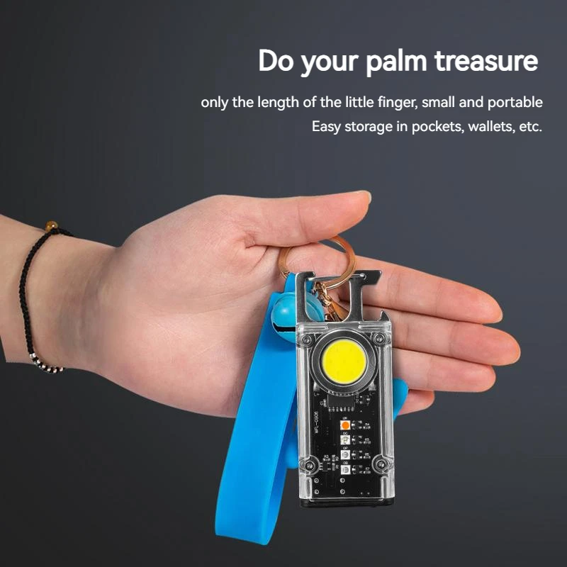 Mini torcia portachiavi a LED torcia da lavoro portatile lanterna apribottiglie multifunzione impermeabile a luce forte esterna con magnete