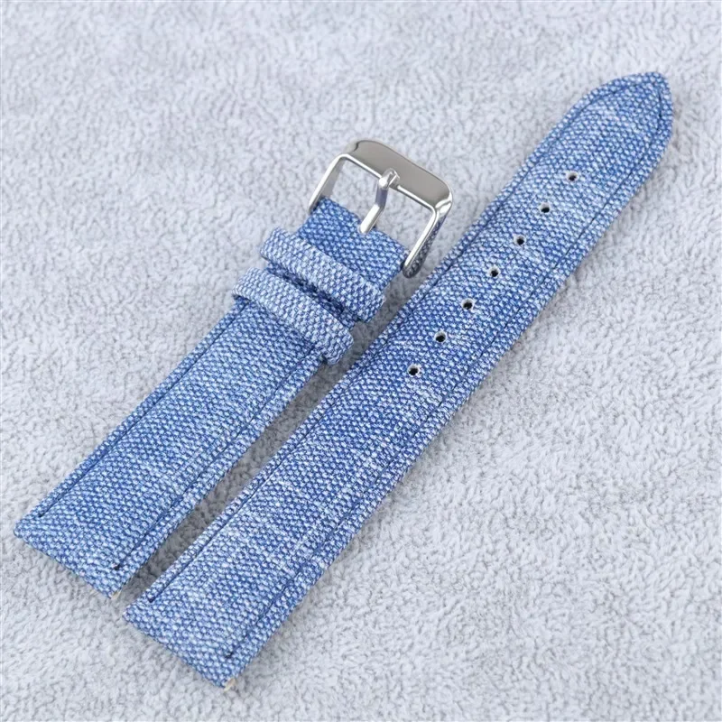 10mm 12mm 14mm 16mm 18mm 20mm 22mm Retro Watch Band Sport Denim Fabric Strap Men Women Universal Wristband Nylon Canvas Bracelet