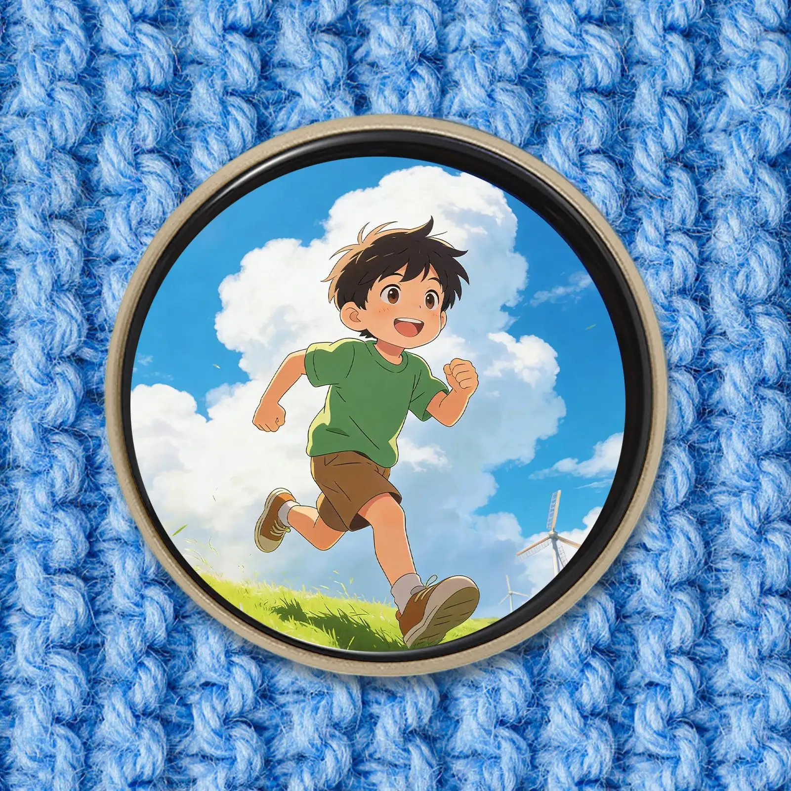 

Badge Pin Digital 2.4Inch Electronic Display Button HD Touchscreen Smart Digital Badge Ornament For Cartoon Lovers Fans Office