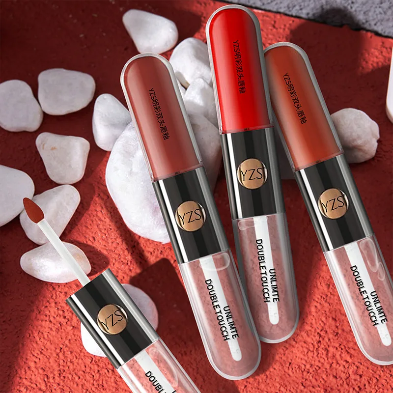 両端リップグロス リッププランプオイル 保湿グロス ミラーウォーター ナチュラル 長持ち 透明グロス 保湿リップグレーズ