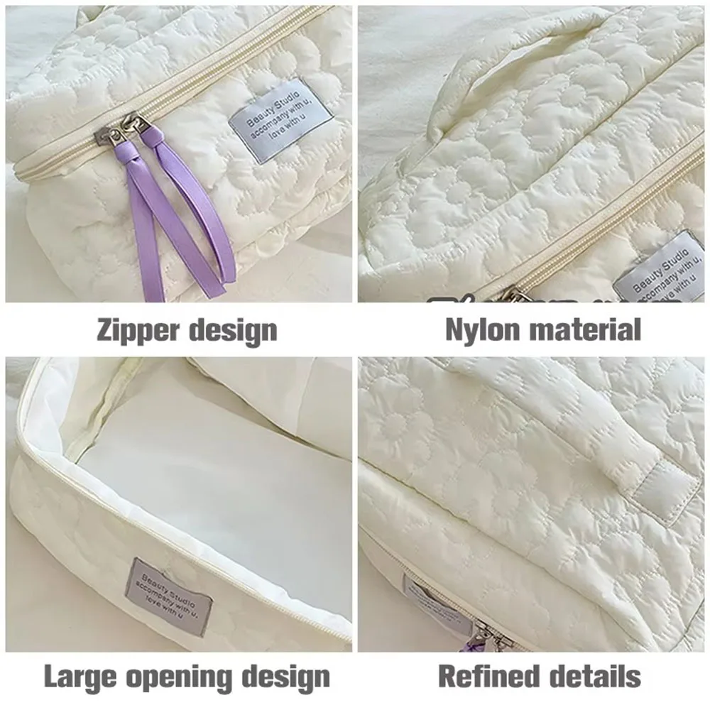 New Flower Pattern Women Makeup Bag Toiletries Cosmetic Organizer Zipper Bag Travel Wash Pouch Cosmetic Bag Underwear Socks Bag view 5