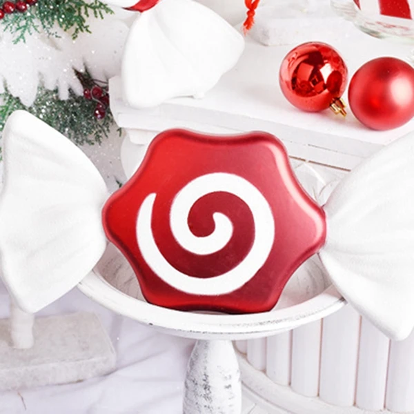 Christmas Decorations Scene Layout Gift Ornaments Pendant DIY Candy 30CM Red and White Color Candy Stage Layout-B