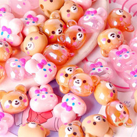 5Pcs AB Color Acrylic Cartoon Bear Rabbit Beads Stars Resin Loose Beads For DIY Making Bracelet Key Ring Key Chain Accessories