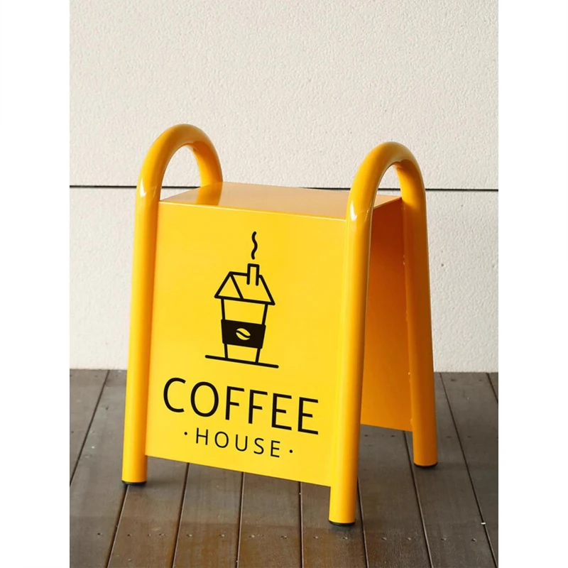 

Internet celebrity coffee shop outdoor wrought iron paint billboard floor-to-ceiling vertical door display stand small sign