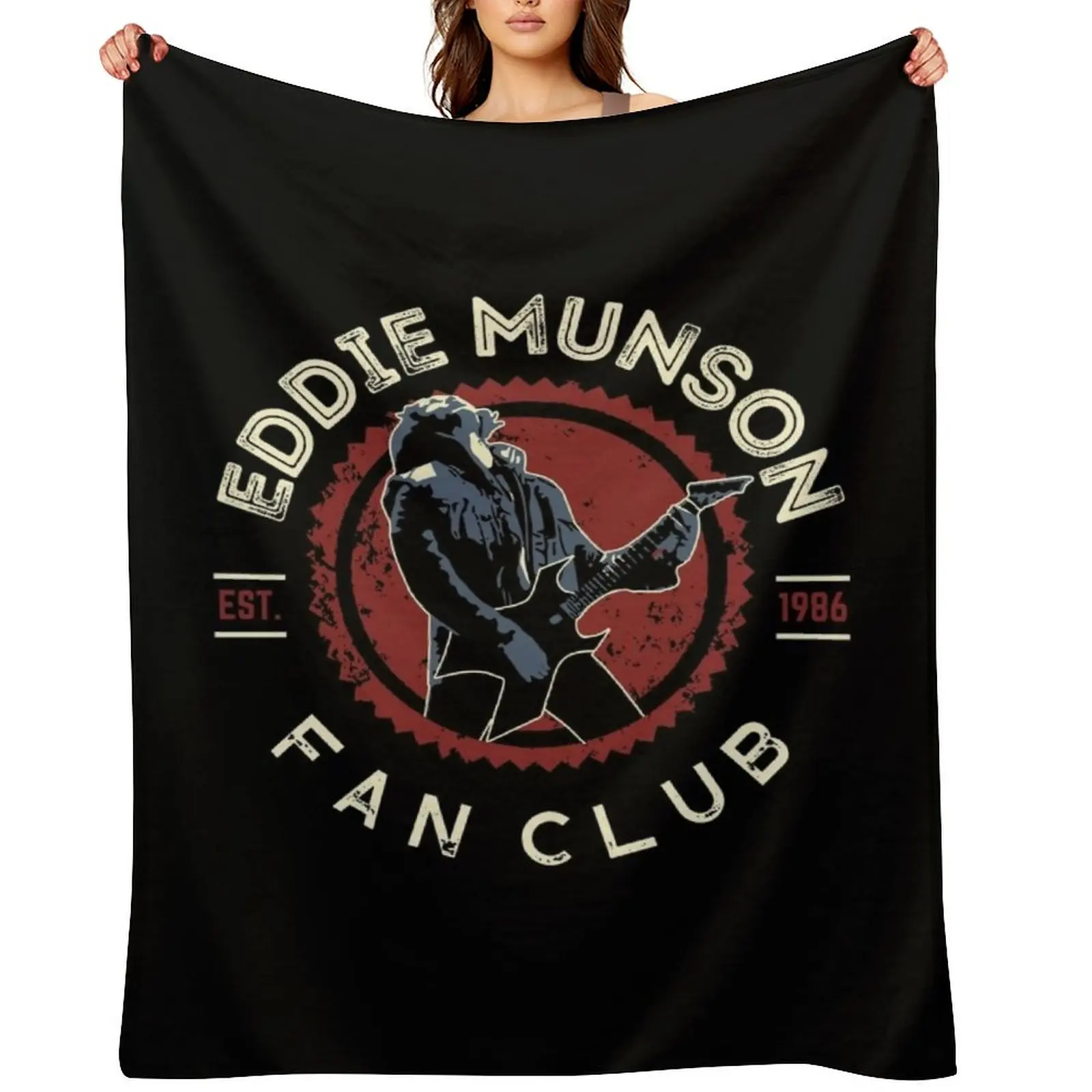 

Eddie Munson Guitar Fan Club Throw Blanket Sofa Throw Shaggy Luxury Decorative Throw Blankets