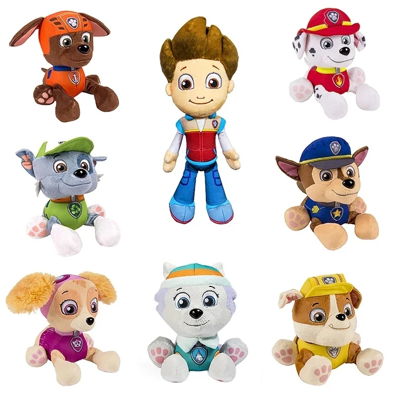 Cartoon Dog Paw Plush Doll Chase Rock Animal Dog Cartoon Model Action Figures Movies Peripherals Children Birthday Gift