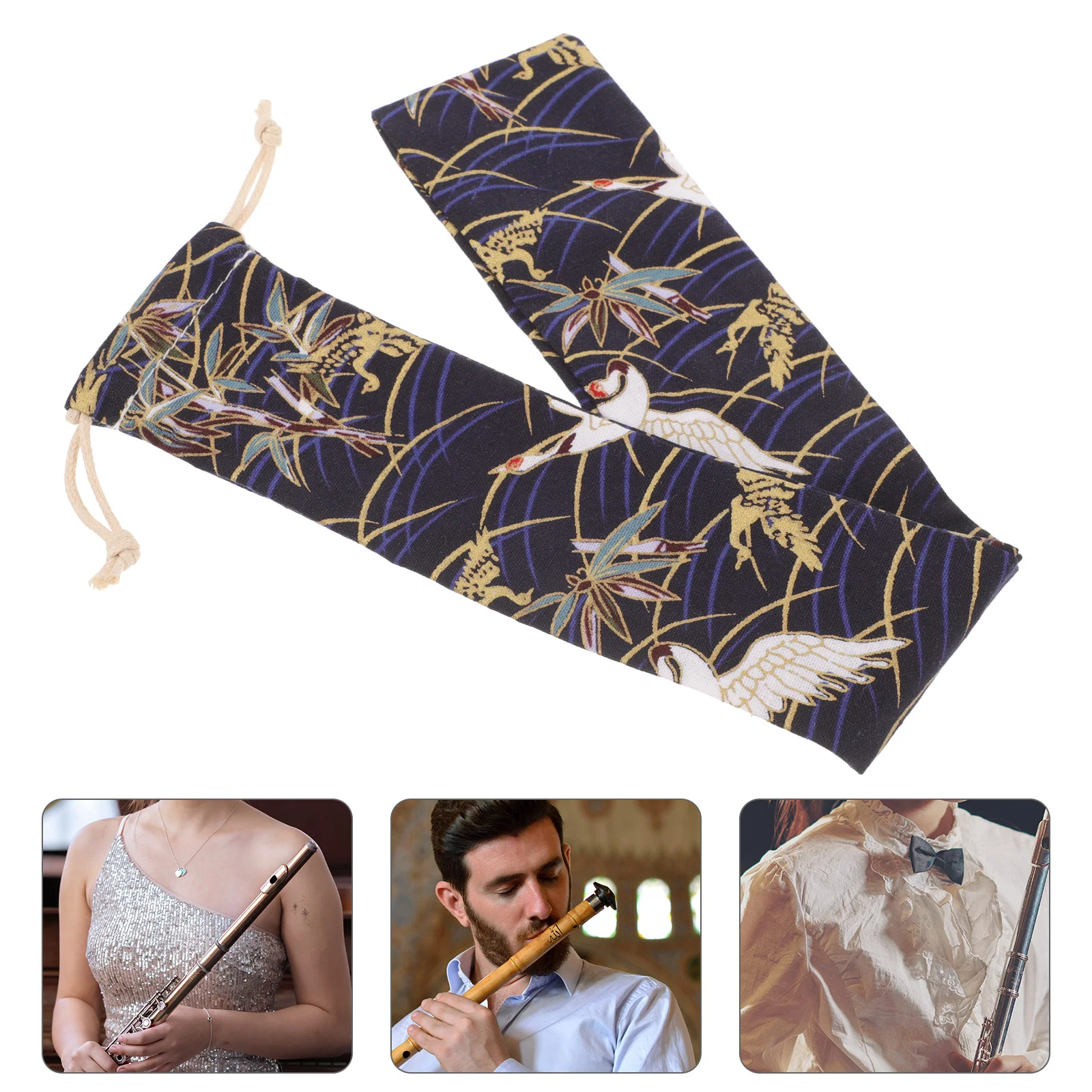 

Flute Carrying Bag Soprano Recorder Storage Pouch for Music Instrument Clarinet The Tote Bags