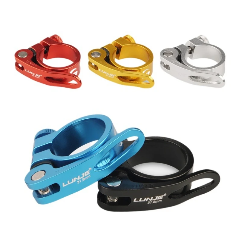 1PC MTB 자전거 시트 포스트 클램프 빠른 릴리스 초경량 알루미늄 합금 자전거 시트 포스트 마운트 31.8mm 34.9mm 사이클링 액세서리