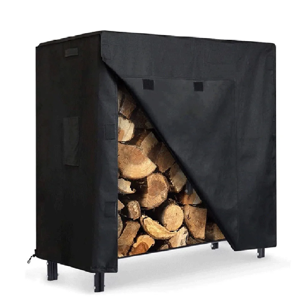 Dust Sun Protector Firewood Log Rack Cover Outdoor Waterproof PVC Coating Air Mesh Vents Carrying Bag Easy To Install