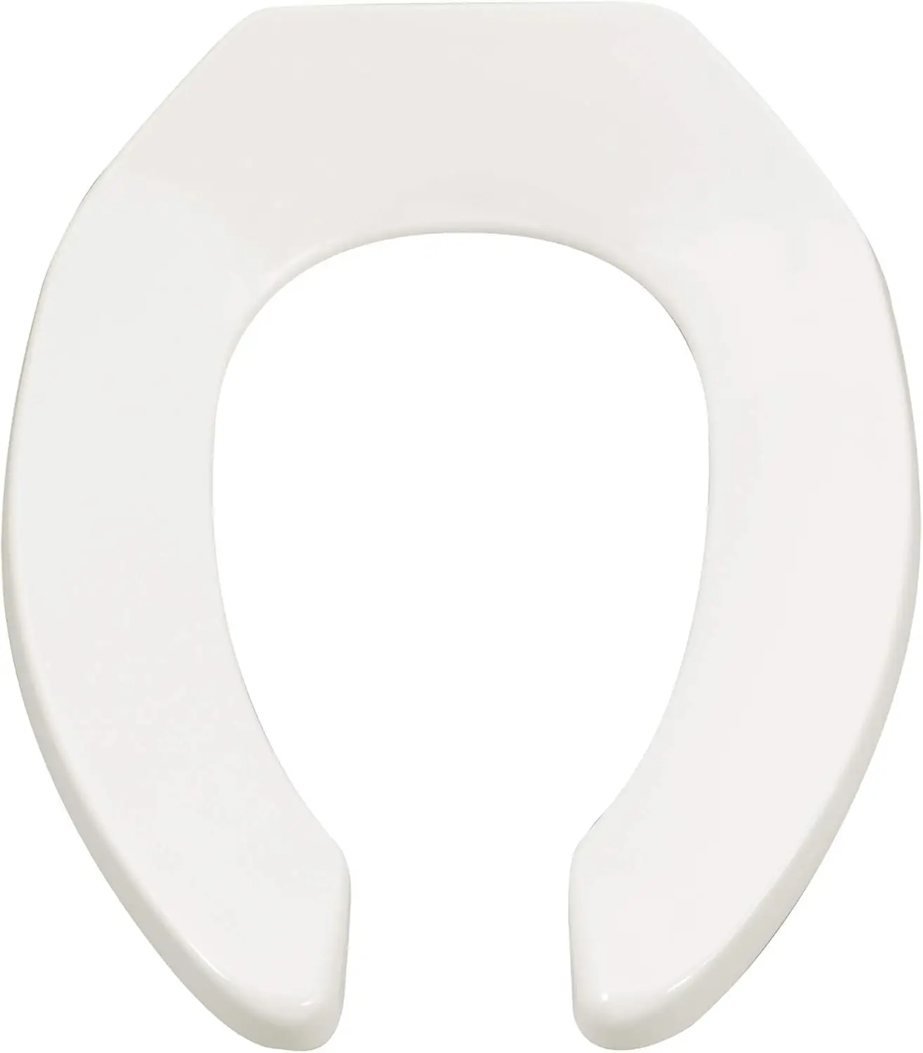

Commercial Elongated Open Front Toilet Seat with Stainless Steel Hinge, White - Durable and Hygienic