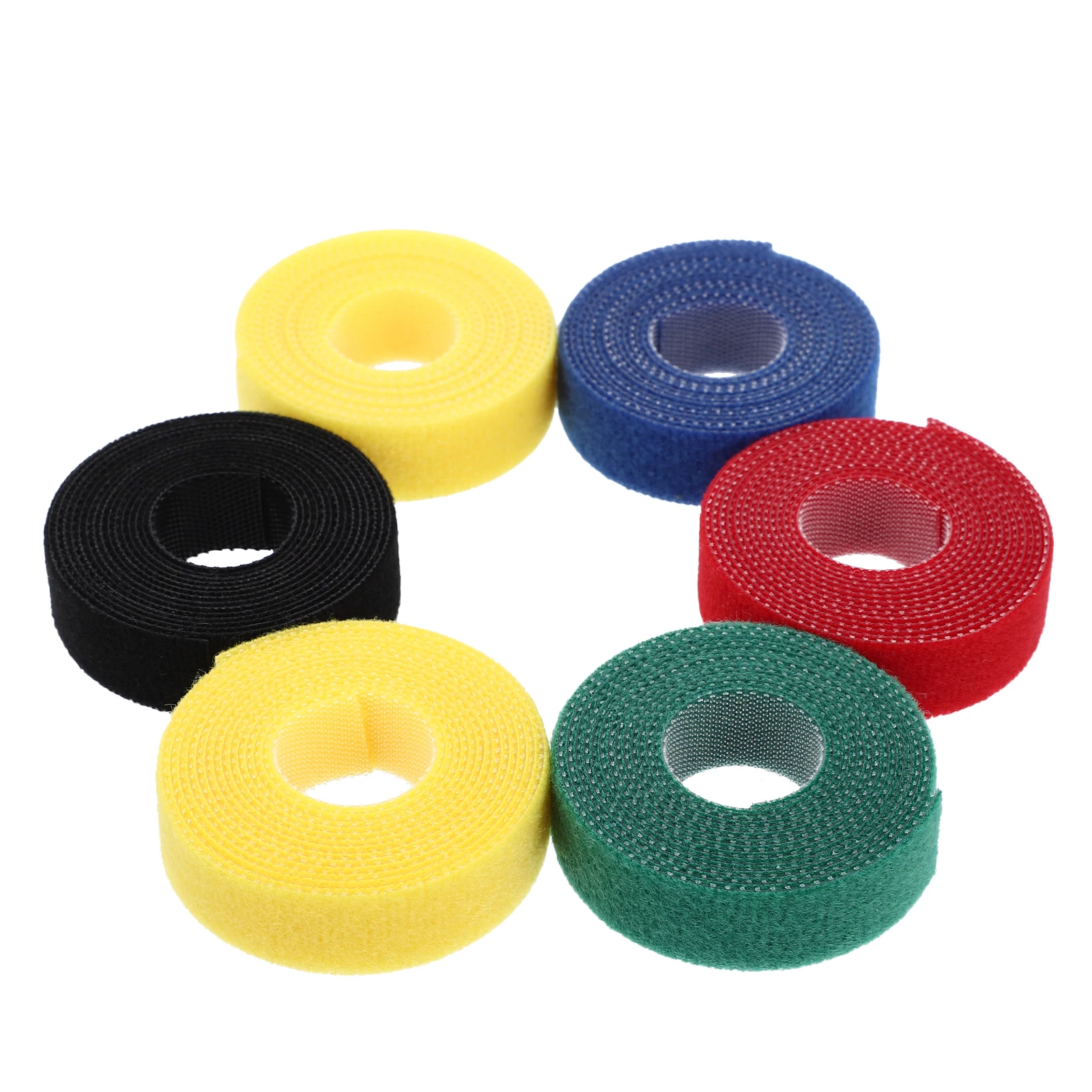 

6 Rolls Reusable Fastening Cable Ties Durable Hook Loop Straps Cut Length Organize Cables Wires Electrical Home Office