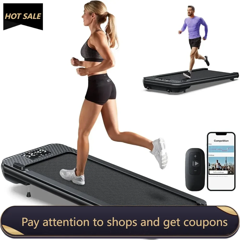 3.0HP Peak Walking Pad Treadmill，12% Incline, Voice Controlled Under Desk Treadmill Works, Portable Desk Treadmill Freight free