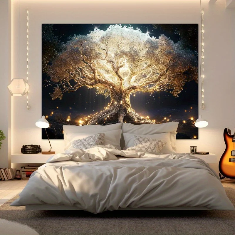 Luminous New Year's White , Forest Style New Year Decorations Popular Party Photo Studio Props, Polyester Fiber Wall Hanging