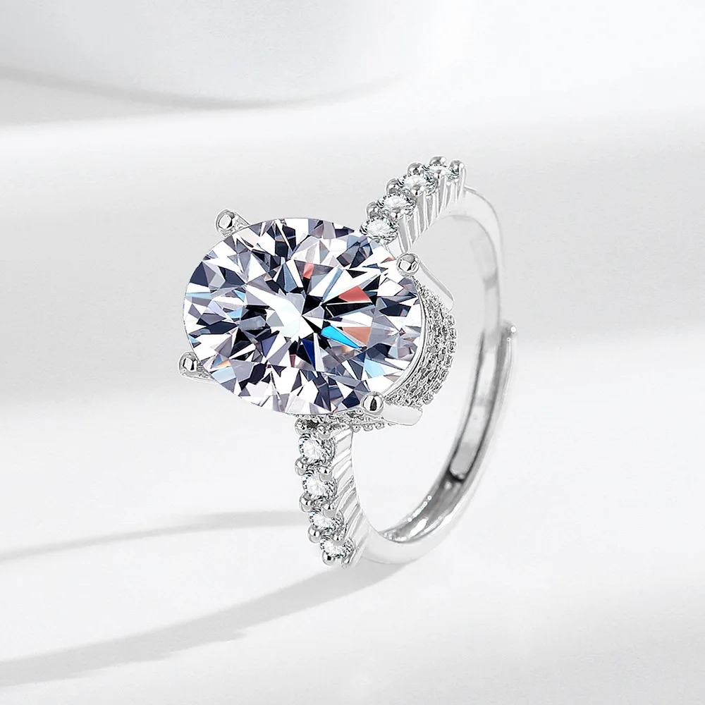 

Стерлингового Серебра 925, овальное голубиное яйцо, модное классическое легкое роскошное женское кольцо с цирконом, обручальное ювелирное изделие