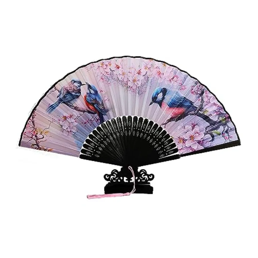 

Hand Held Folding Fans 9.85" 25cm - Suitable for Stage Performances, Wedding and Party Decorations, Home and Office Walls, Birt