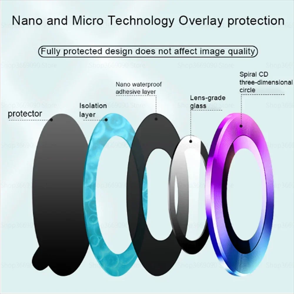 2-3Pcs Camera Protector Metal Ring For IPhone 16 17 Pro Max Glass Ring Rear Lens Cover For 15 13 Pro IPhone14 Protective Cap