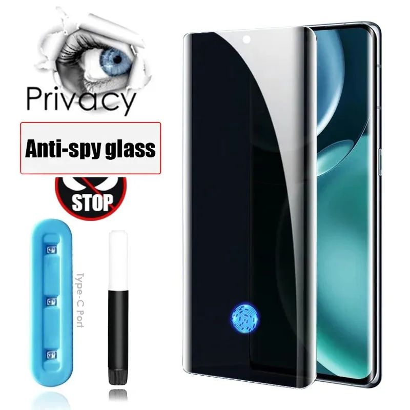 

2Pcs UV Full Liquid Glue Anti Spy Privacy Screen Protector For Oneplus 7 7T 8 10 11 11R 12 12R Ace 2 3 Pro 3D Tempered Glass